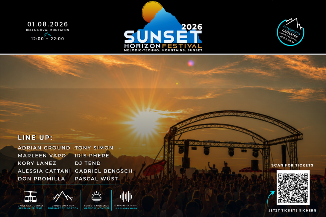 Line-Up vom Festival Sunset Horizon in der Silvretta Montafon | © Silvretta Montafon