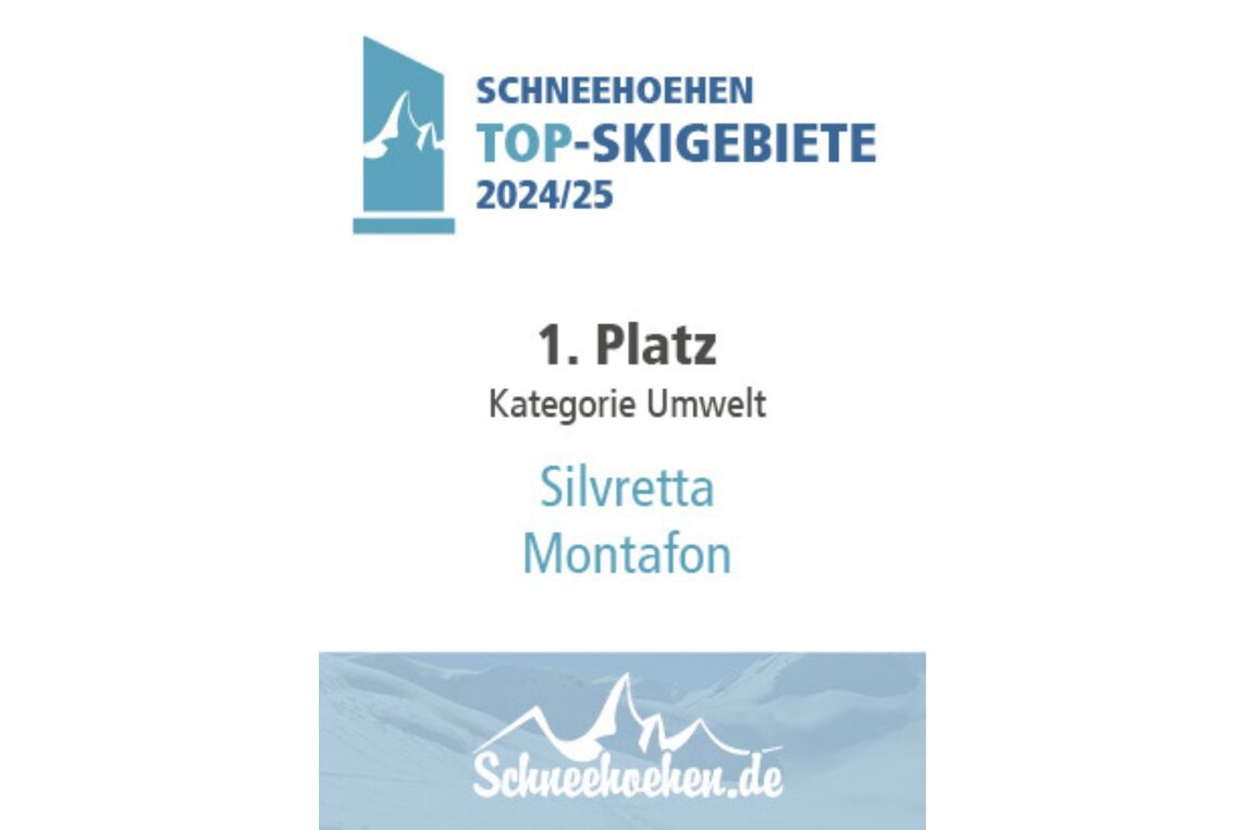 Auszeichnung "umweltschonendes Skigebiet - Silvretta Montafon" | © Silvretta Montafon 