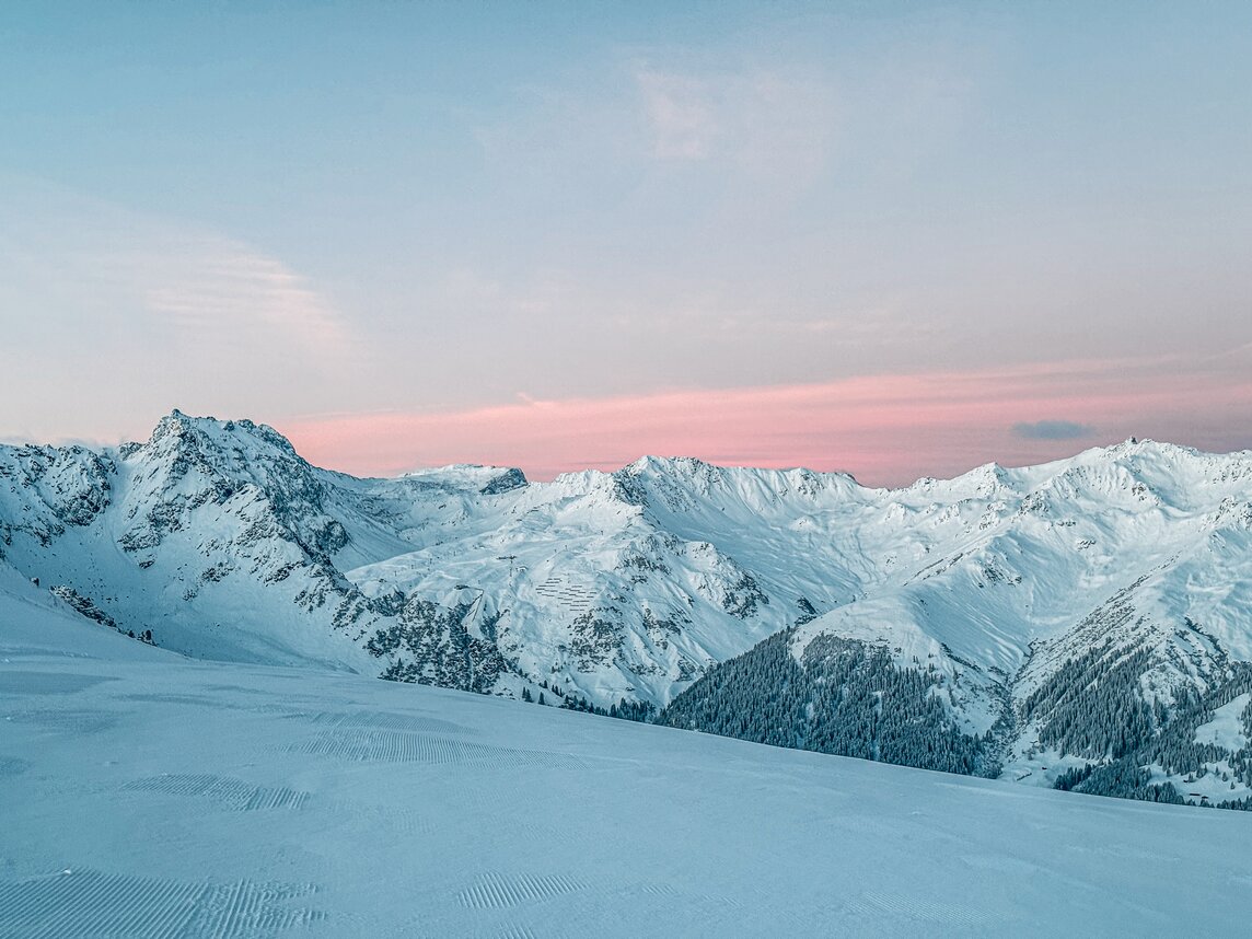 Morgenrot im Skigebiet Silvretta Montafon. | © Silvretta Montafon - Vanessa Strauch